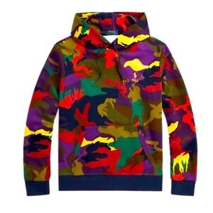 Polo by Ralph Lauren NWT Sz 7 Pony Colorful Camo Double-Knit Full Zip Hoodie